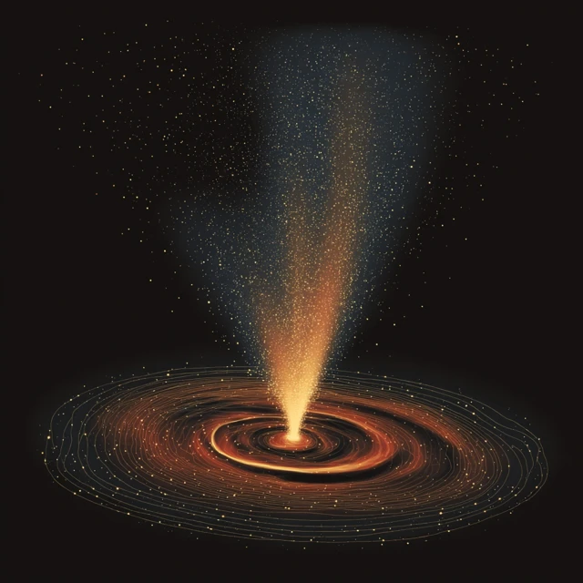 Pulsar with Funnel Jet Cartoon Illustration
