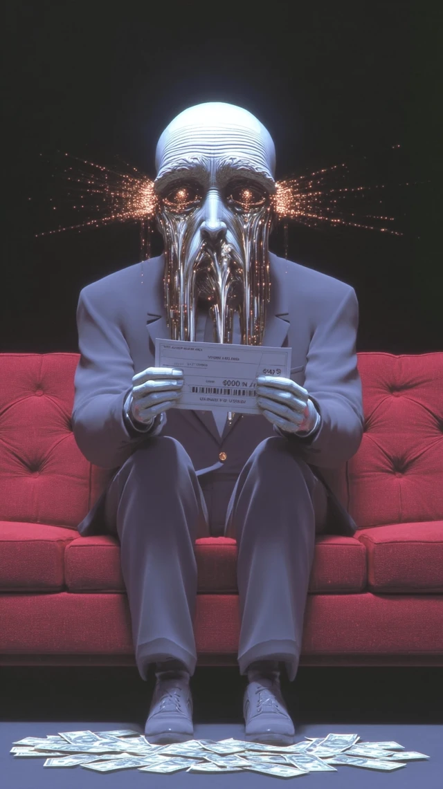 Surrealist Therapist and Patient with Invoice Art