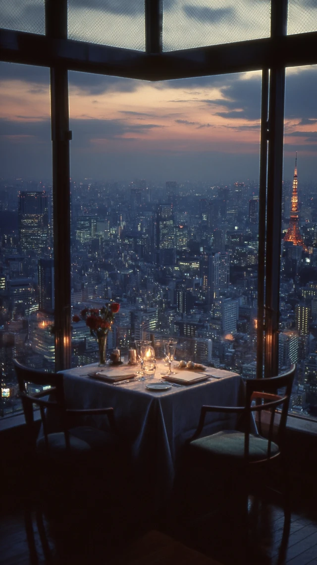 Romantic Dinner in Tokyo 1990s View