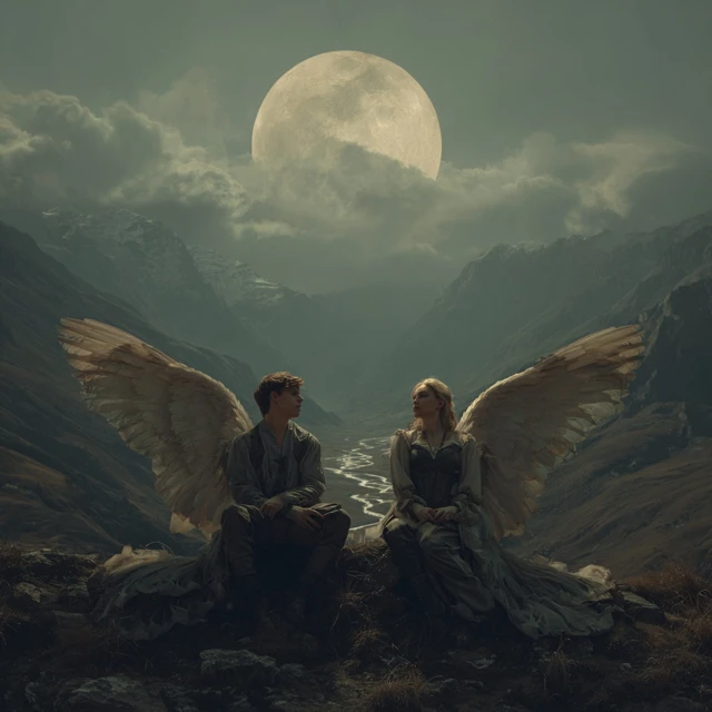 Angels in the Valley Under the Moon