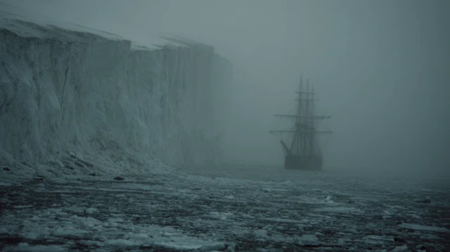 Ghost Ship Frozen in Ice A Creepy Antarctic Scene