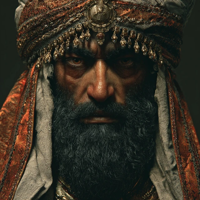 Portrait of Caliph Abd al-Malik 7th Century Arabian