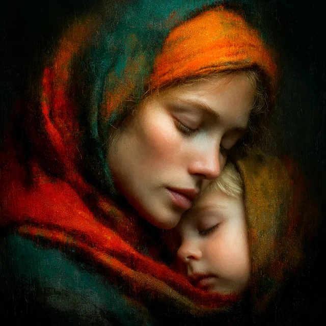 Mother and Child Surreal Art: Holy and Beautiful