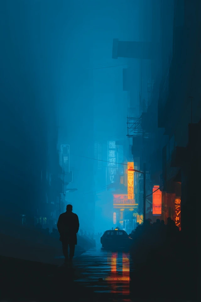 Blade Runner Sci Fi Cityscape Neon Lights