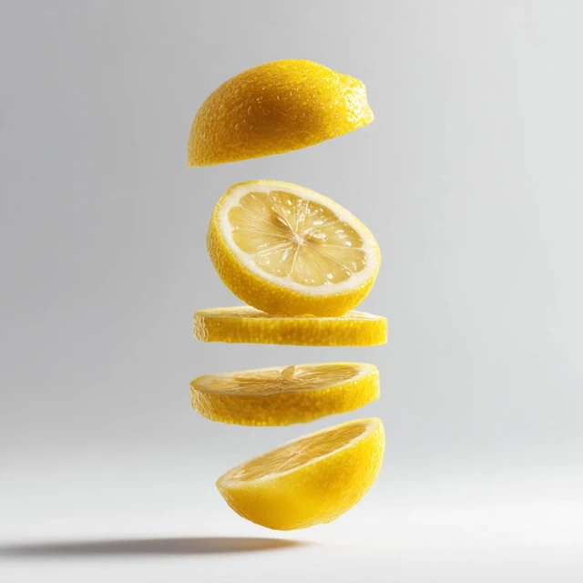 Floating Lemon Slices Minimalist Photography