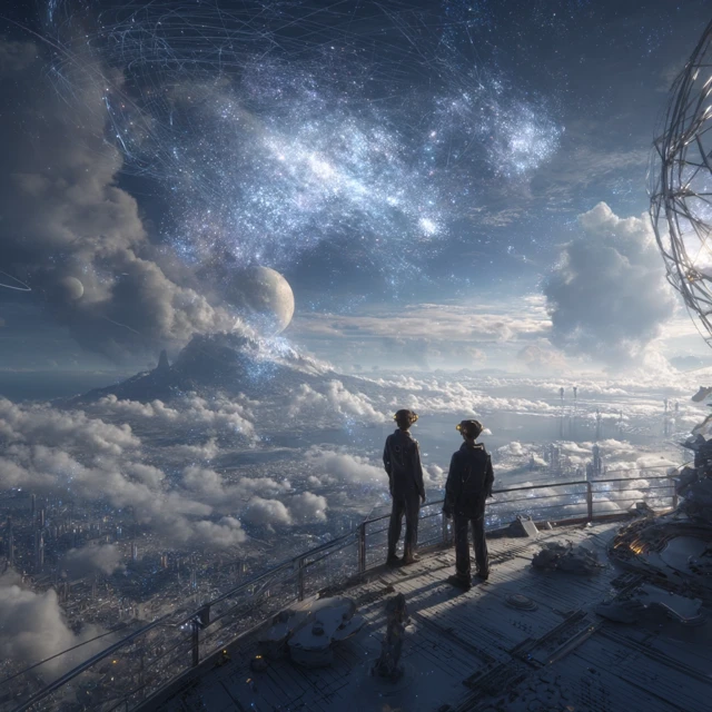 Futuristic Observatory Stargazing Space City 8K