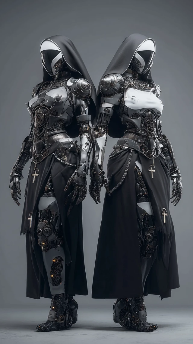 Cyberpunk Battle Nuns: Cyborgs in Black Gear