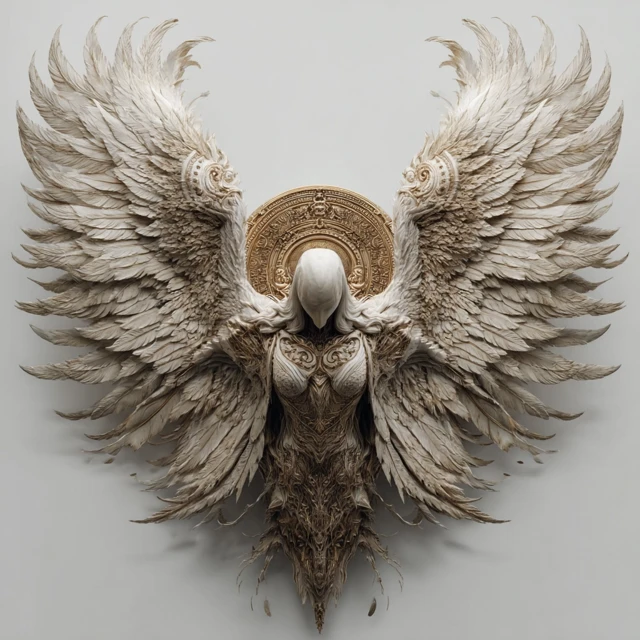 Seraphim Angel 3D Art on White Background
