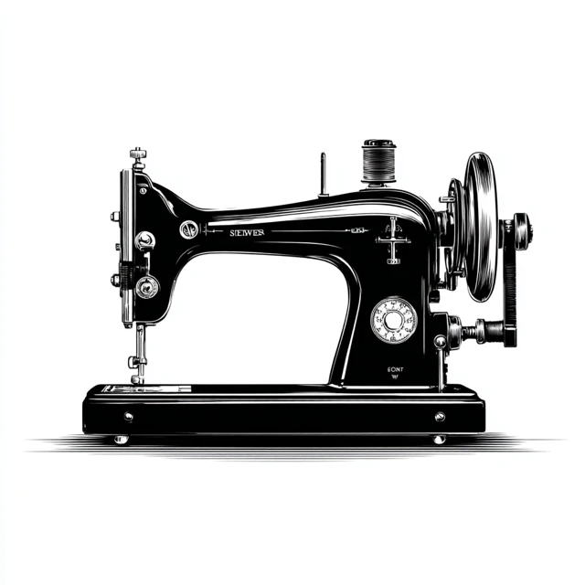 Vintage Sewing Machine Vector Illustration