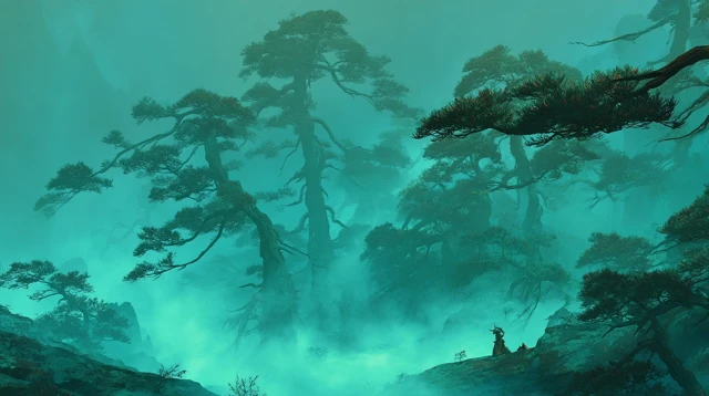 Lost Travelers in Ancient Chinese Forest Tang Dynasty