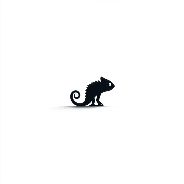 Minimalist Chameleon Silhouette Logo Design