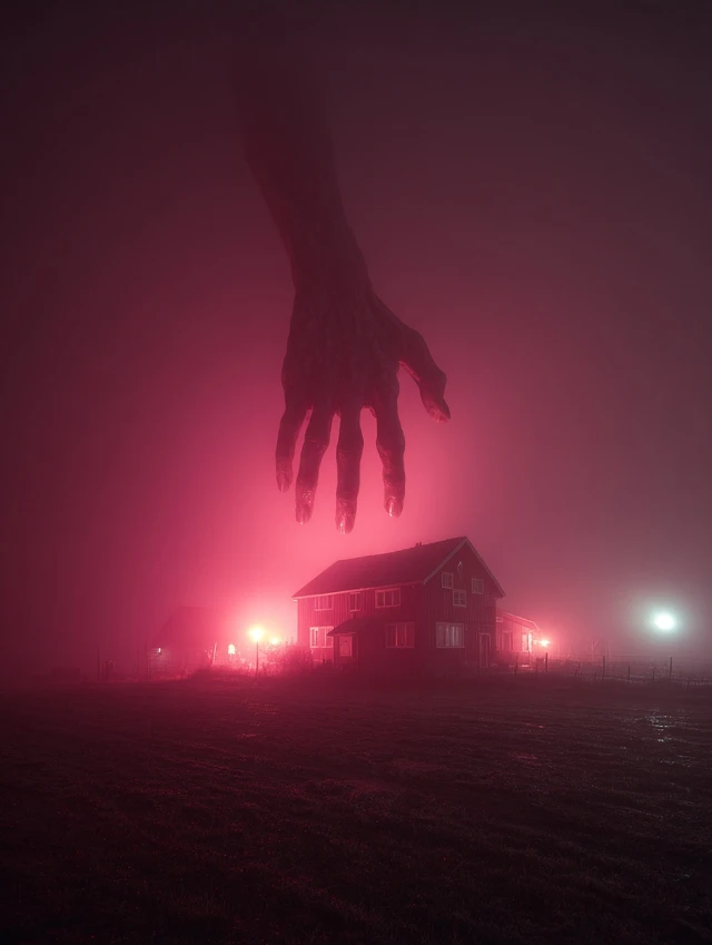 Eerie Barn at Night Horror Photography