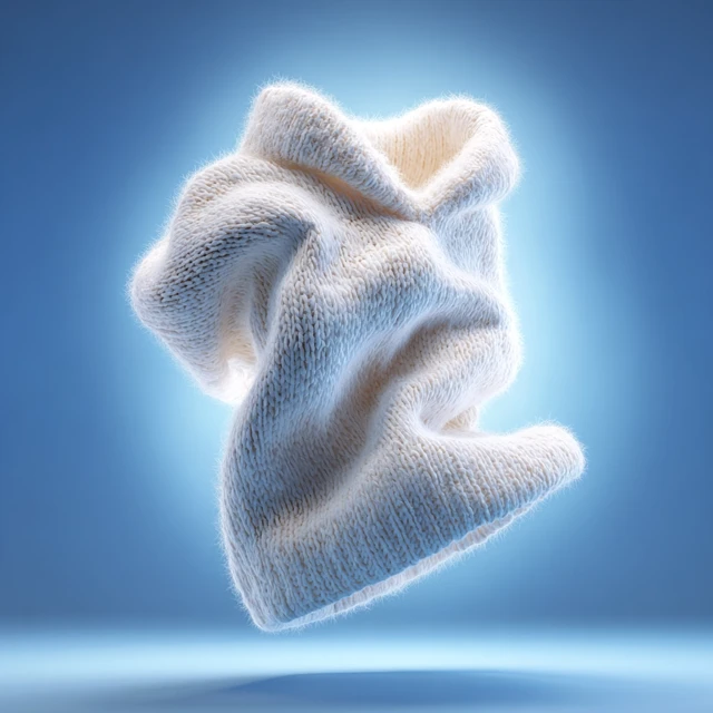Luxury White Wool Sweater Floating MidAir
