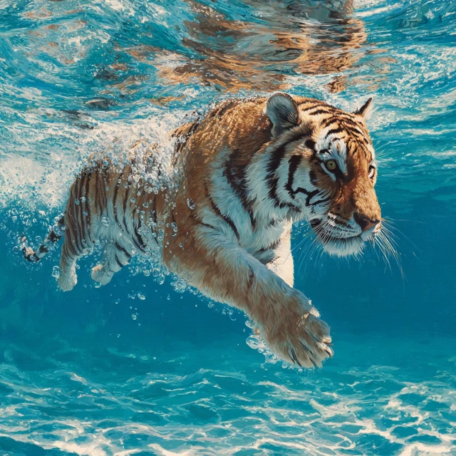 Underwater Tiger A Majestic Aquatic Scene