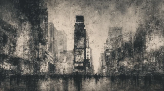 High Tech Cityscape Architecture Collodion Print
