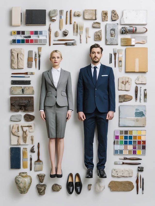 Business Professionals Knolling Artefacts