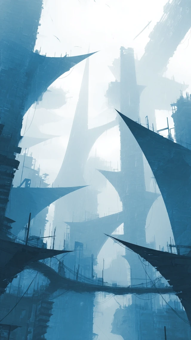 Dystopian Megastructure: Surreal Sci-Fi Concept Art
