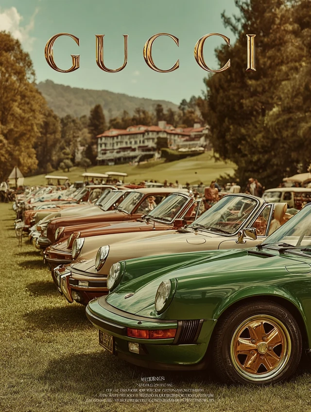 Gucci Advertisement 70s Sports Cars Country Club