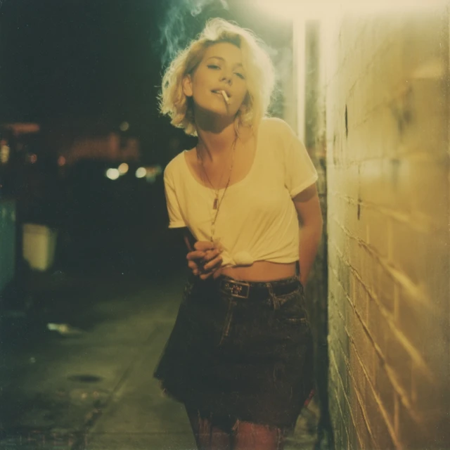 90s Grunge Blonde Woman Polaroid Photo