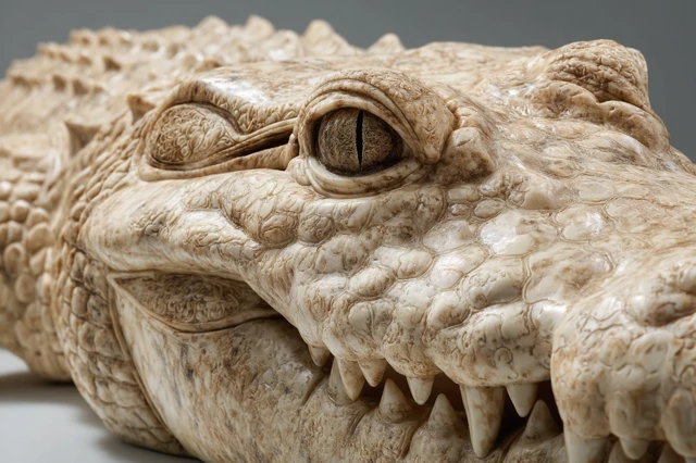 Marble Crocodile Sculpture Classical Art