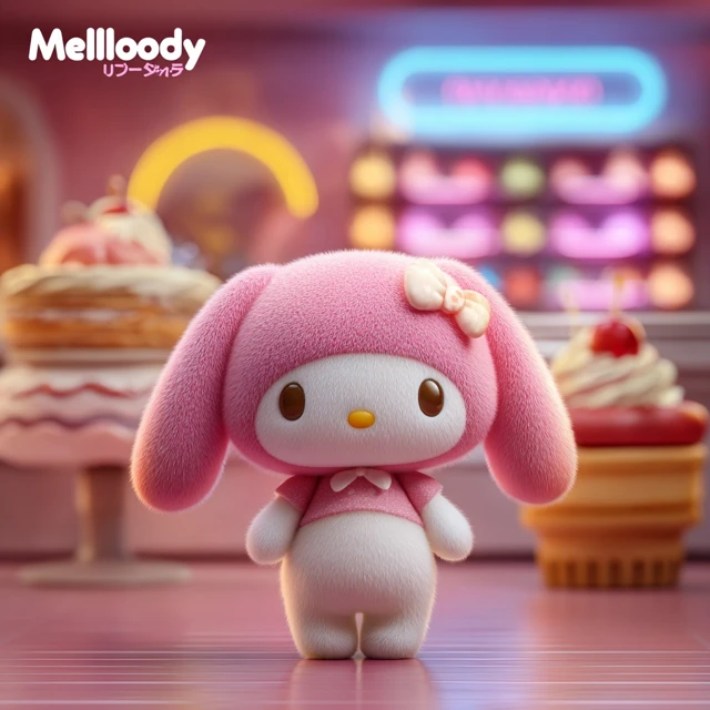 My Melody 3D Poster Neon Desserts Sanrio