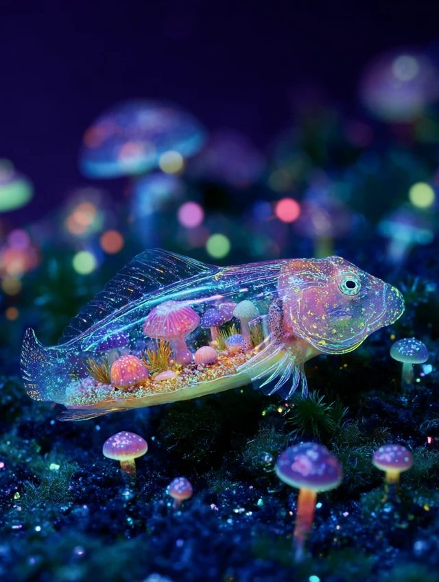 Fluorescent Fantasy Mudskipper Under Blacklight