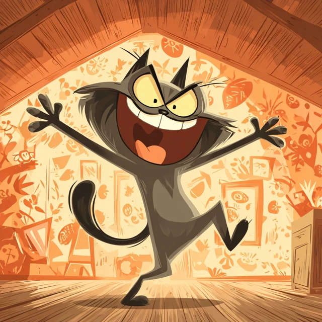 Tonkinese Cat Cartoon Groovy 60s Retro Art