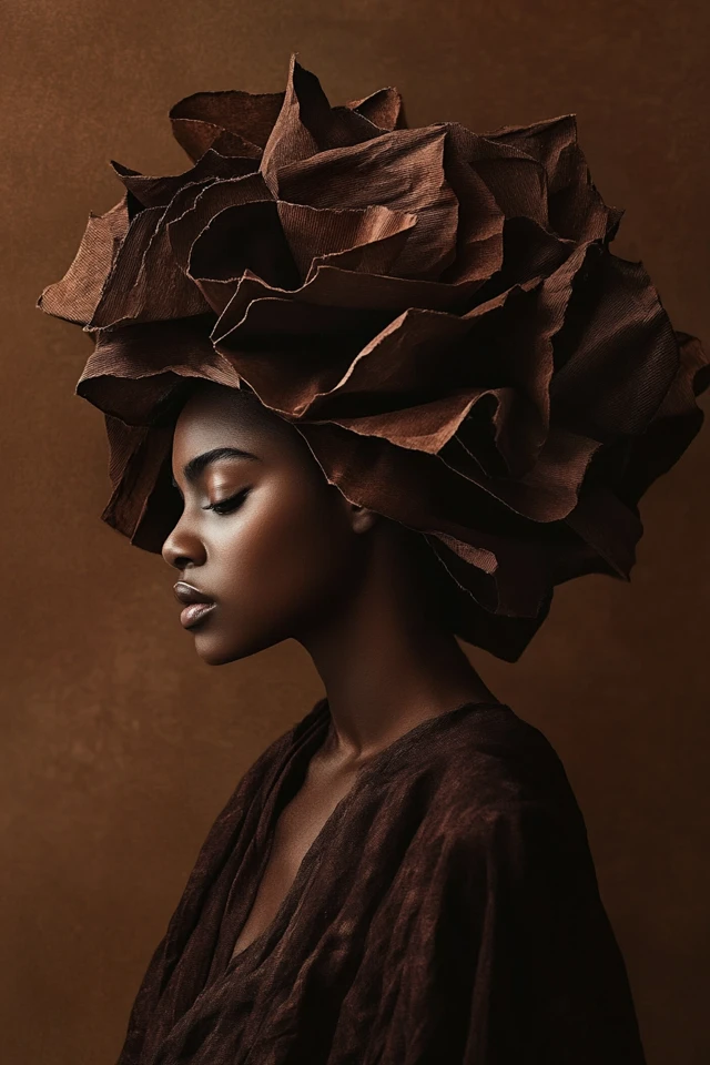Contemplative Portrait of a Woman in Brown Tones