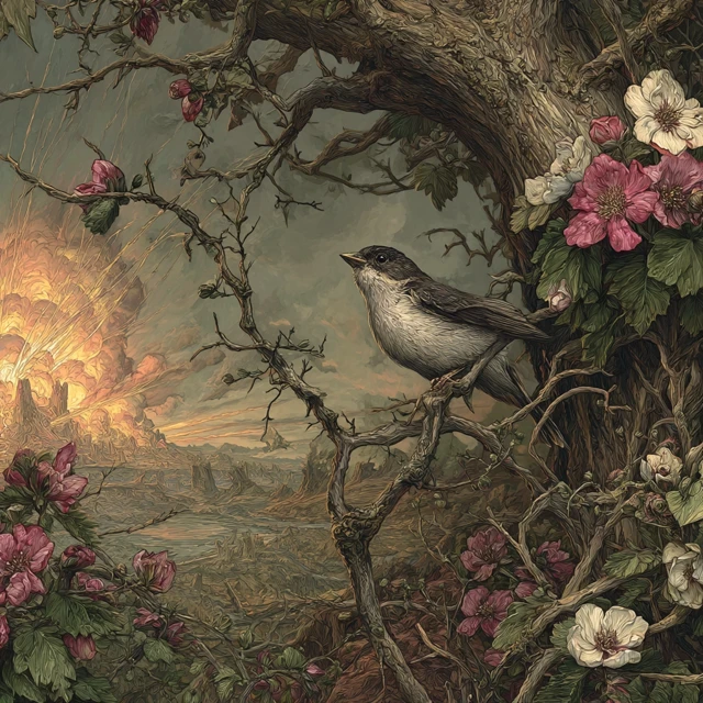 Gothic Nightingale Illustration Dark Fairytale
