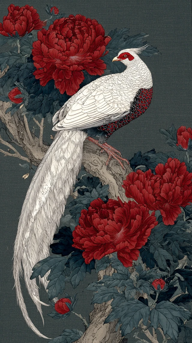 Silver Pheasant Fine Brushwork Painting