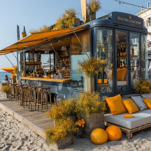 Veuve Clicquot Pop Up Bar on the Beach France