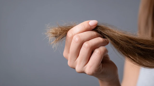 Damaged Hair Ends Held in Hand High Quality Realistic