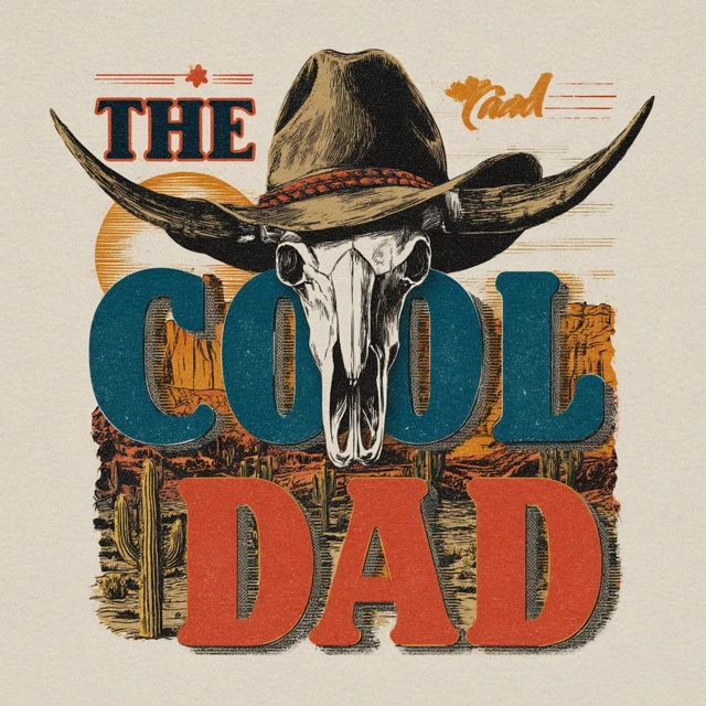 The Cool Dad TShirt Retro Cowboy Design