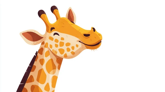 Smiling Giraffe Cartoon Illustration for Kids