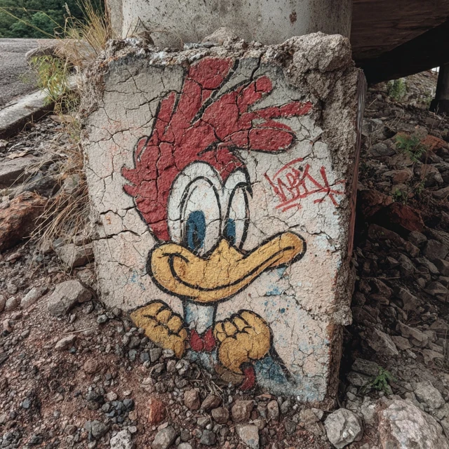 Abandoned Concrete Block Graffiti Art