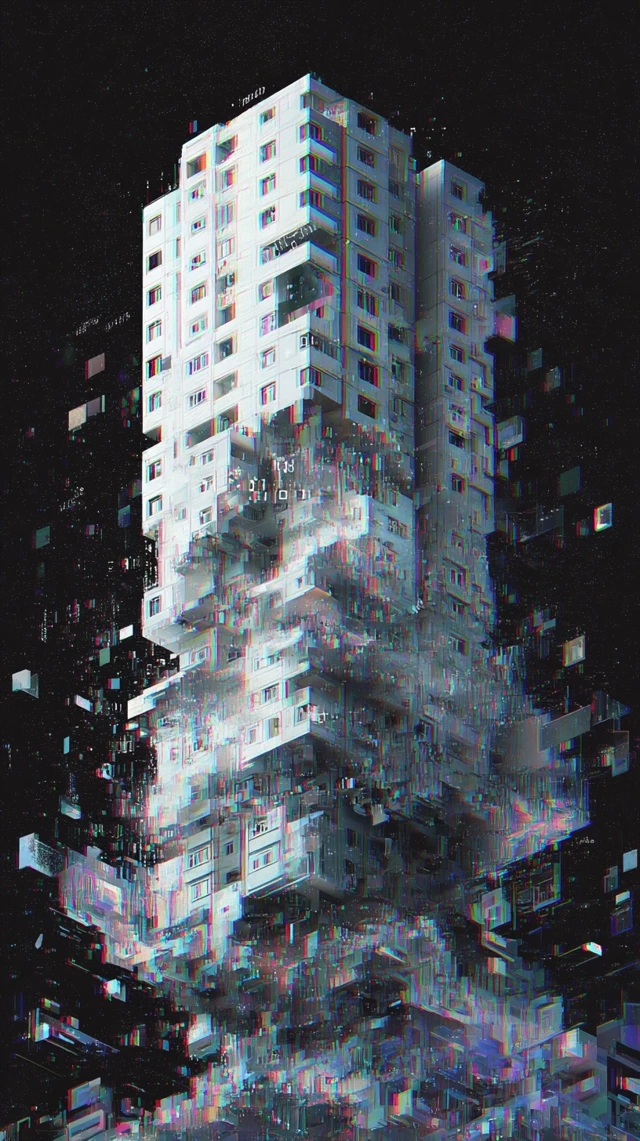 Surreal 3D Render Futuristic City Tower