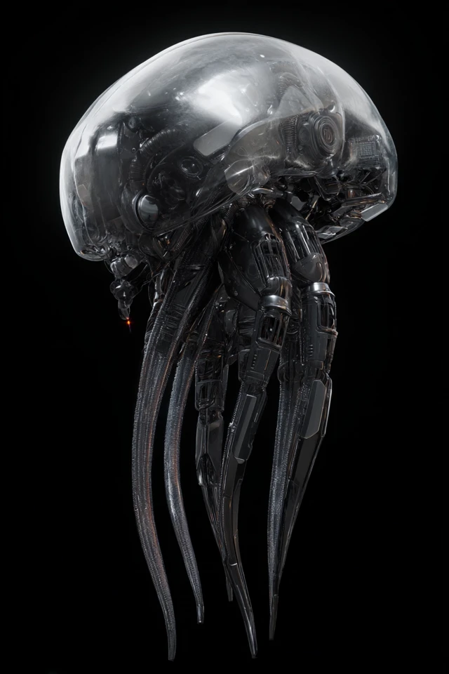 Futuristic Robotic Jellyfish Render