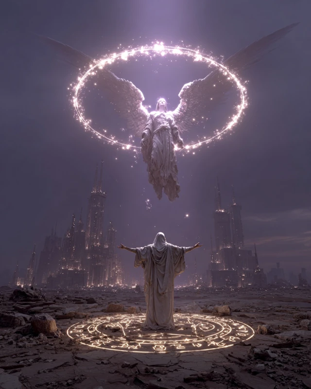 Biblically Accurate Angel Descending Digital Painting