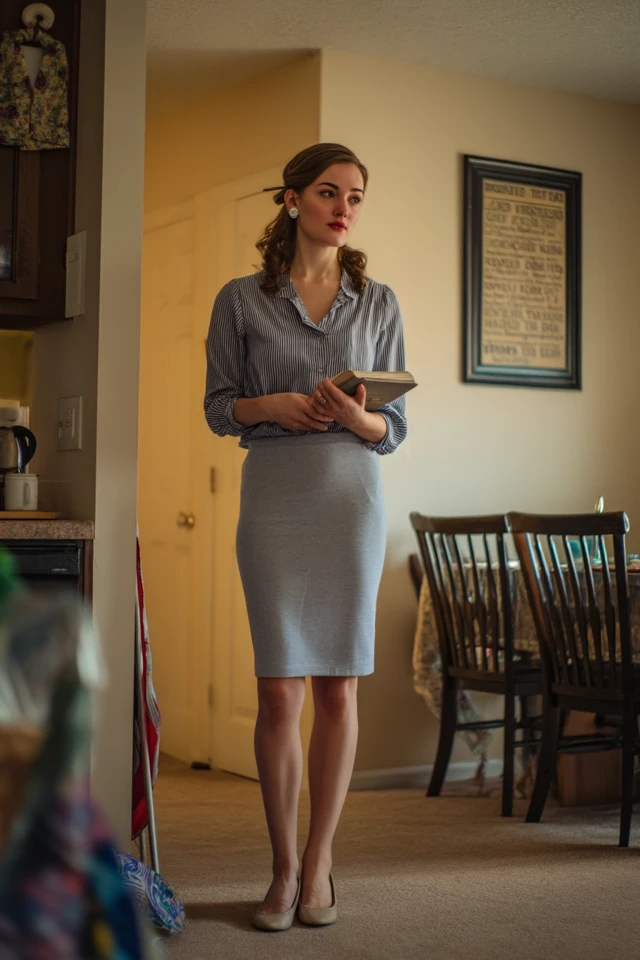 Conservative Woman in Suburban Home