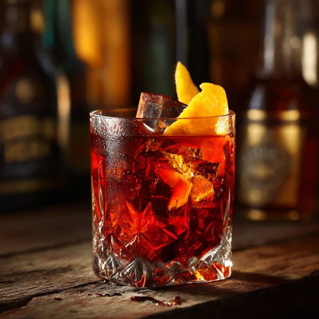 Delicious Cocktail Close Up with Orange Slice