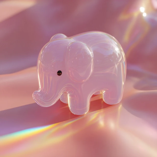 Abstract Cartoon Elephant in Jelly 3D Illustration