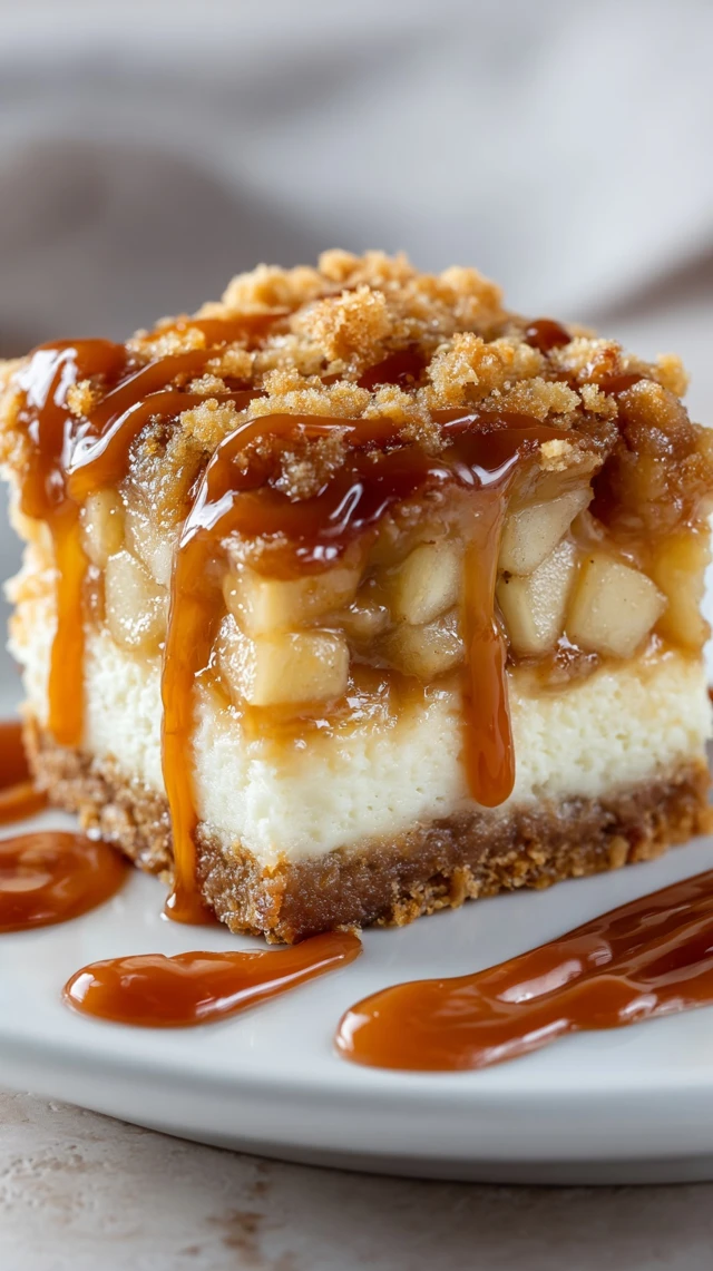 Caramel Apple Cheesecake Bars Delicious Dessert