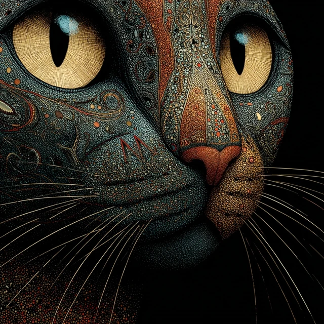 Detailed Cat Portrait Close Up