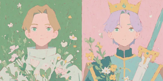 Gentle Boy and King Fantasy Art Illustration