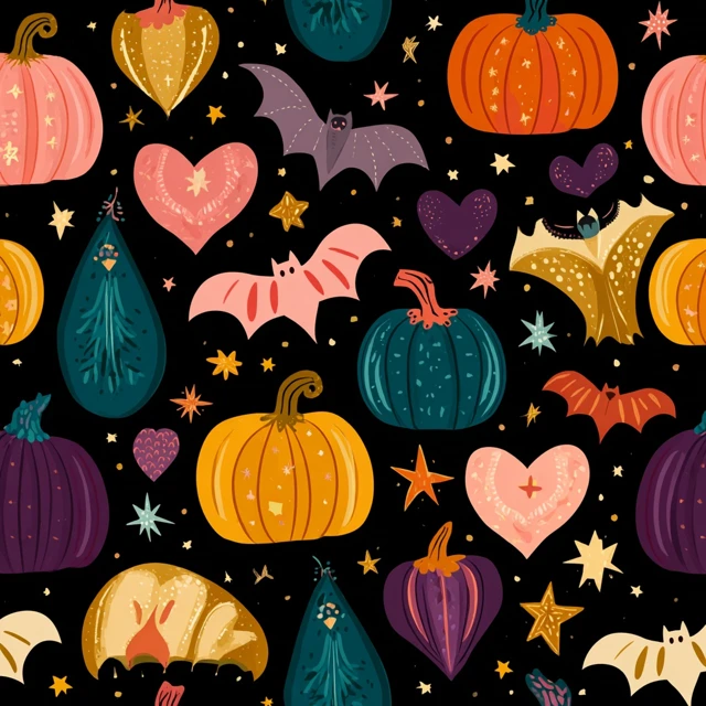 Halloween and Valentines Holiday Pattern