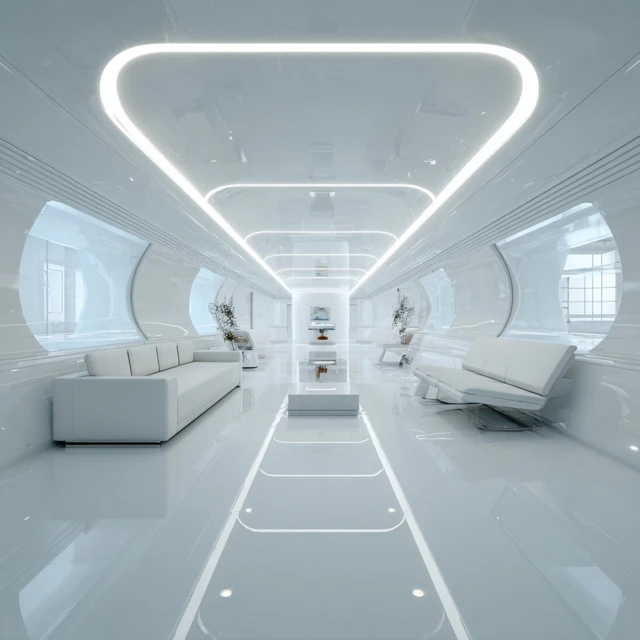 Futuristic Clinic Interior Minimalist White Space