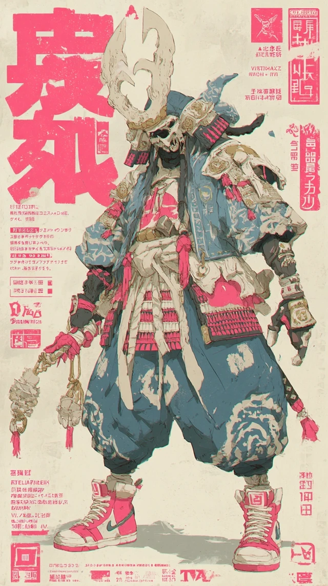 Samurai Rapper Poster: Japanese Magazine Style
