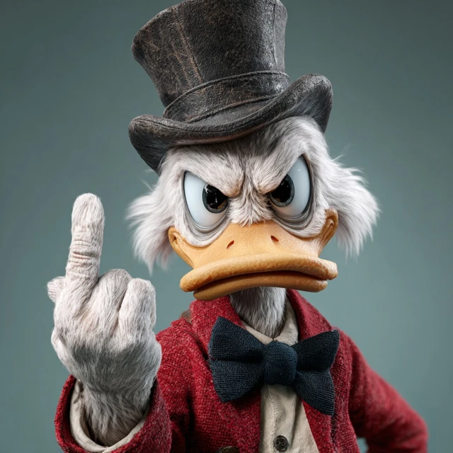 Scrooge McDuck Middle Finger Cartoon
