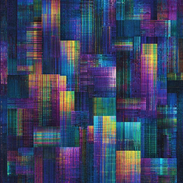 Digital Glitch Art Prismatic Static Patterns