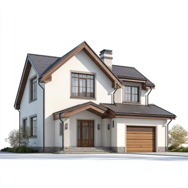 Modern Suburban House Exterior View Architectural Design